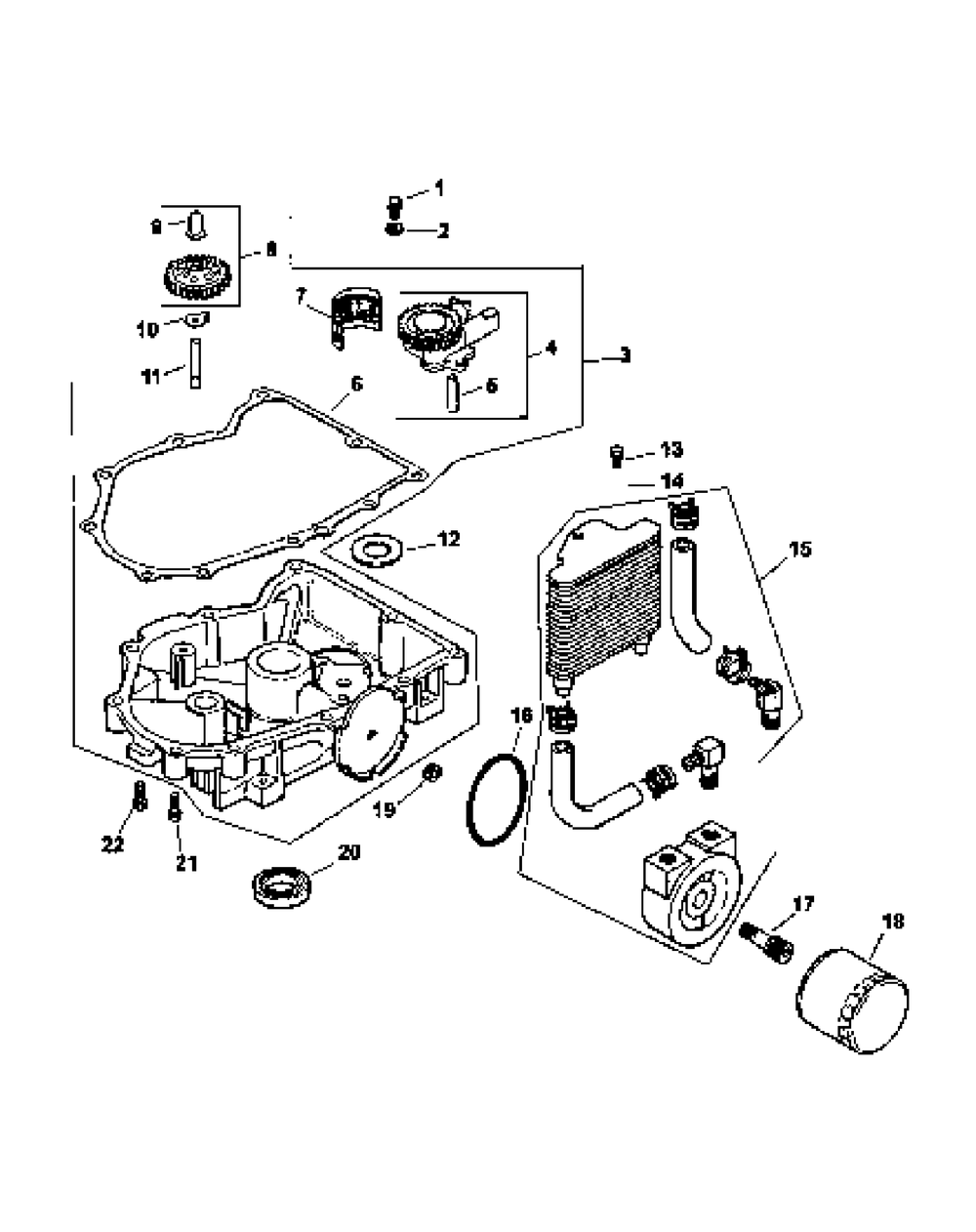 Cv25-69558 Oil Pan And Lubrication Diagram and Parts List for M60-KH 53AB5BAX150-25-HP Cub Cadet Lawn Tractor